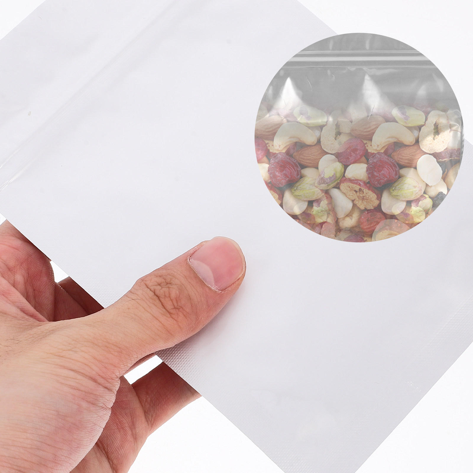 Food Snack - ถุงเก็บอาหารแบบปิดผนึกได้ 50 ชิ้น สำหรับบรรจุขนม เครื่องประดับ และของชิ้นเล็ก