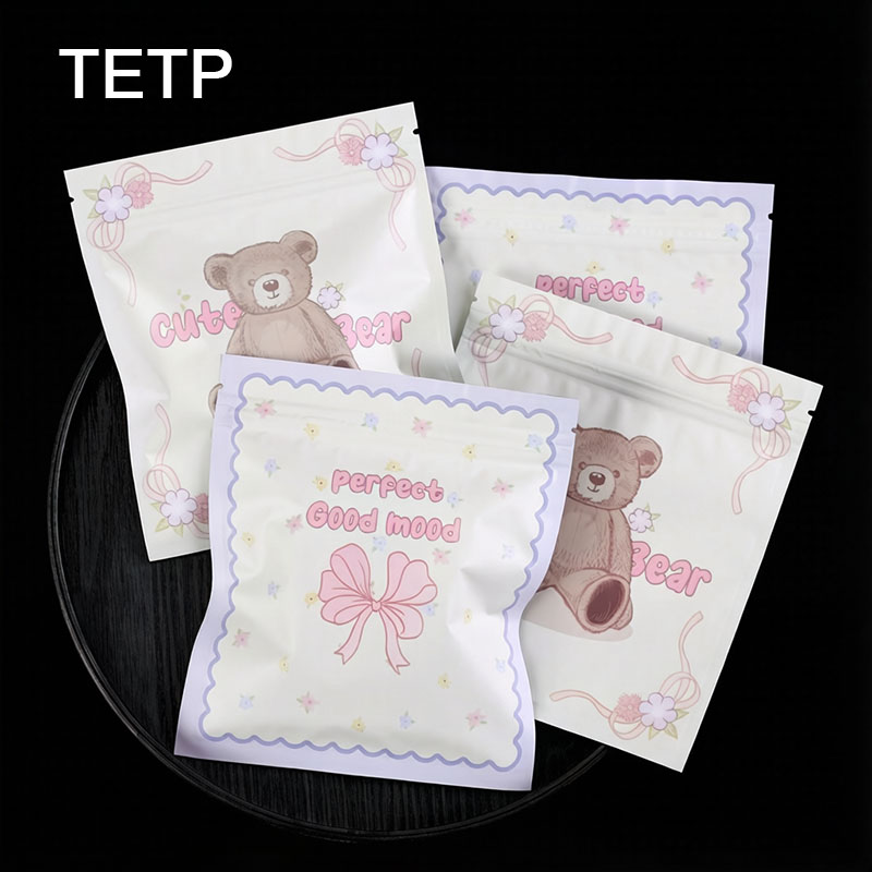 Food Snacks For School - TETP 100 ชิ้นการ์ตูนถุงบรรจุภัณฑ์อลูมิเนียมฟอยล์สำหรับขนมบิสกิตช็อกโกแลตป้องกันความชื้นเก็บอาหารเครื่องเขียนตุ๊กตาของเล่น P