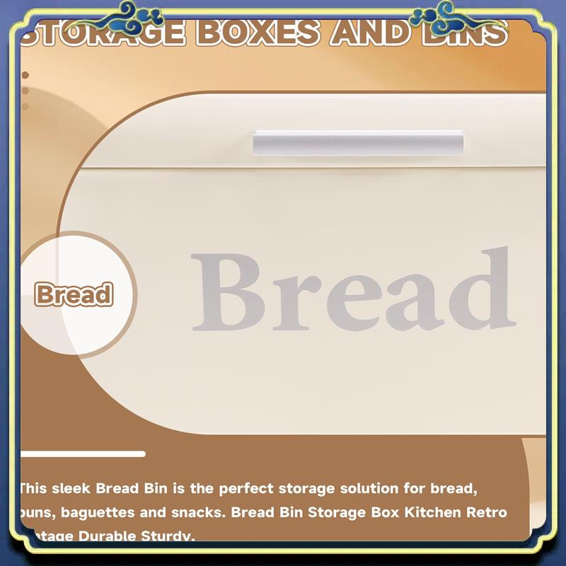 Food E Snacks - กล่องขนมปังวินเทจ ตู้เก็บขนมเหล็ก กล่องเก็บของบนโต๊ะ ป้องกันฝุ่น กล่องเก็บของ กล่องเก็บอาหาร