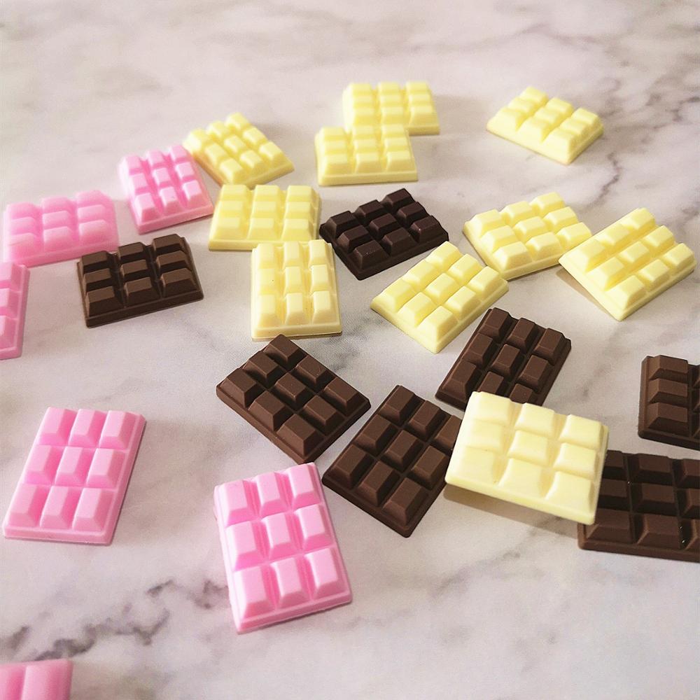 Food Like Snacks - 10ชิ้น23*16มม. ช็อกโกแลตผสมพอลิเมอร์กล่องเมือกสำหรับเด็กเสน่ห์การสร้างแบบจำลองดินเหนียวของตกแต่งงานปาร์ตี้อุปกรณ์สำหรับเด็ก