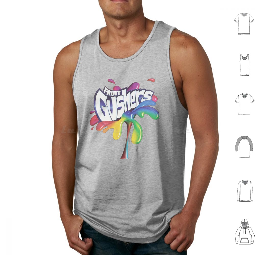 Food Snacks Logos - เสื้อกล้ามพิมพ์ลาย Fruit Gushers 90s โลโก้ Fruit