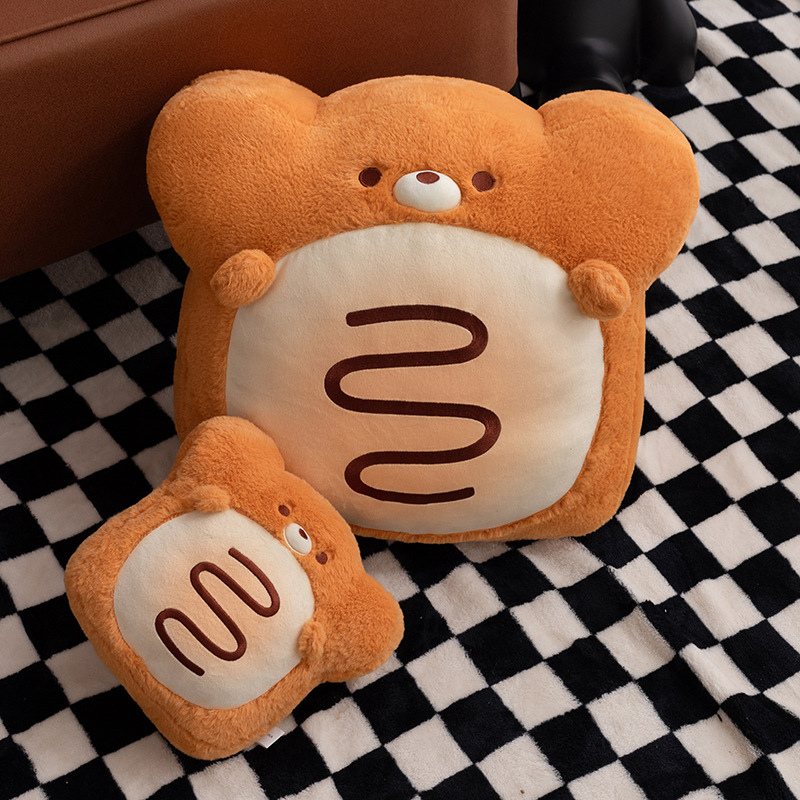 Soft Food Snacks Kids - ตุ๊กตาหมีขนมปังน่ารักนุ่มนิ่มเหมือนจริงขนาด 23/46 ซม. ของเล่นตุ๊กตาขนมปังลายทาง ตุ๊กตาขนมปังคุกกี้ ของเล่นเด็ก