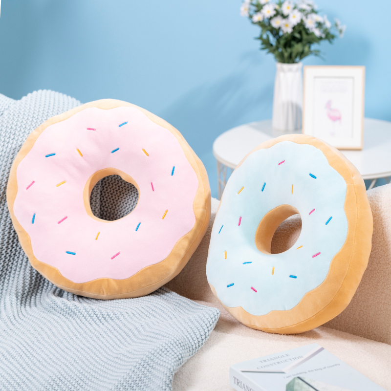 Soft Food Snacks Kids - Candy สี Donut Plush หมอนเก้าอี้รอบนั่งเบาะรองนั่งนุ่มสร้างสรรค์ขนมขบเคี้ยวอาหารโยนหมอนสําหรับเด็กวันเกิด