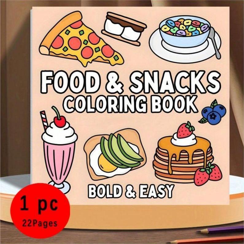 สมุดระบายสีธีมอาหารและขนมขบเคี - Food Snacks Drawing บทวิจารณ์และราคา