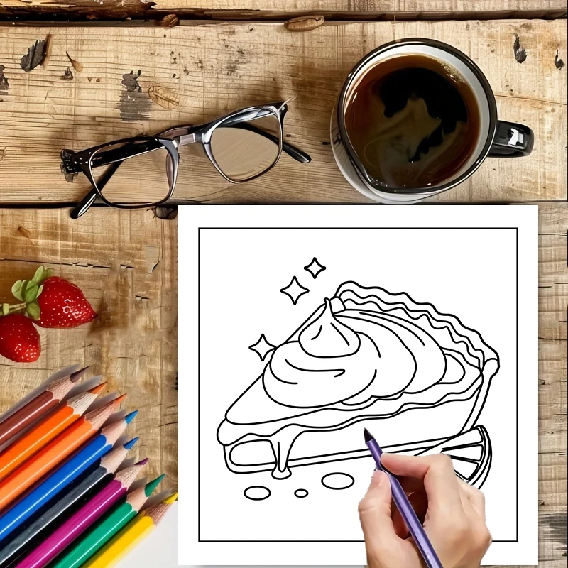 สมุดระบายสีอาหารและขนมง่ายๆ สำ - Food Snacks Drawing บทวิจารณ์และราคา