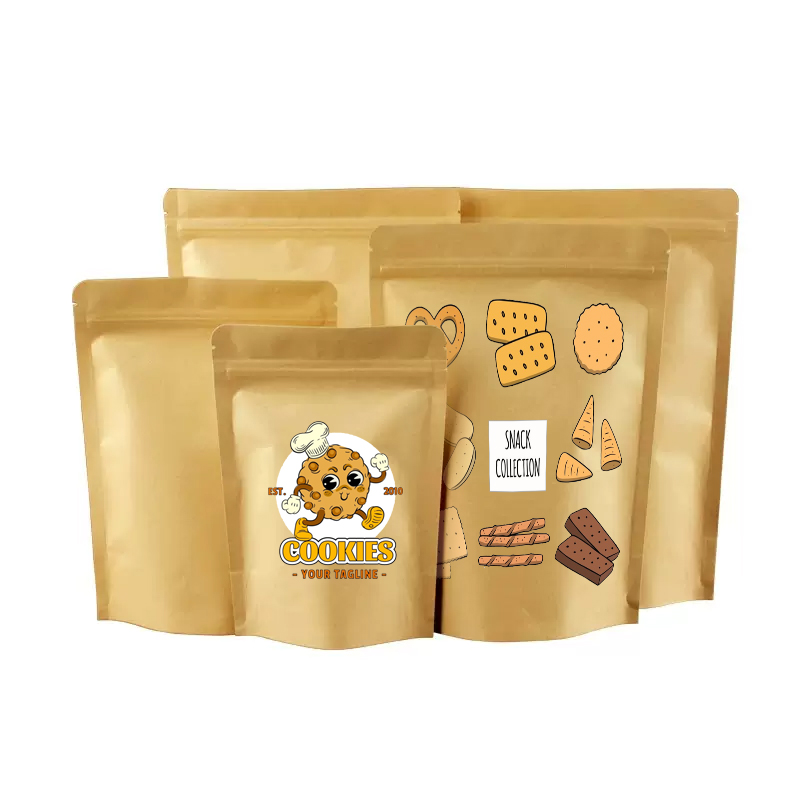 ถุงบรรจุภัณฑ์แบบซิปล็อคตั้งได้ - Food Snacks Logos บทวิจารณ์และราคา