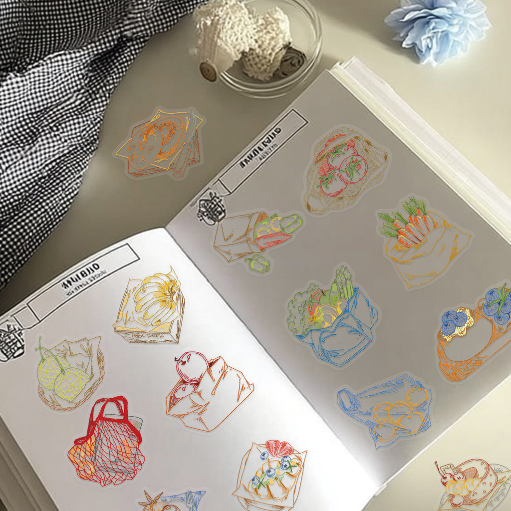 สติกเกอร์กันน้ำลายการ์ตูนอาหาร - Food Snacks Drawing บทวิจารณ์และราคา