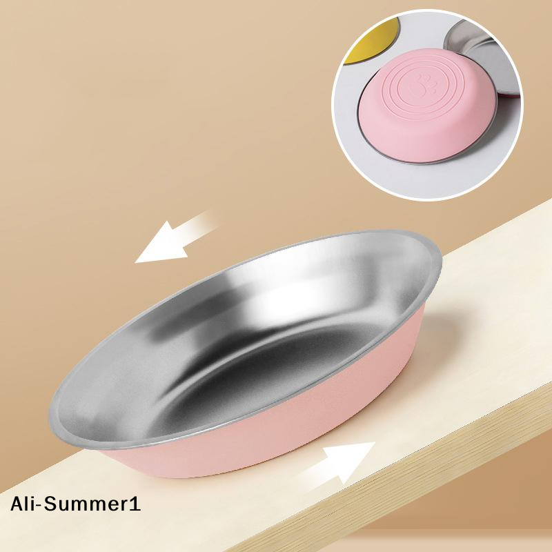 【E】จานสแตนเลสสำหรับแมวพร้อมแผ่ - Food E Snacks บทวิจารณ์และราคา