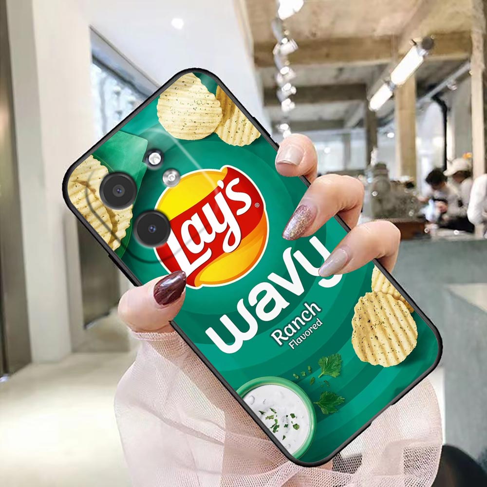 เคสโทรศัพท์ลายขนมขบเคี้ยวมันฝร - Food Snacks Logos บทวิจารณ์และราคา