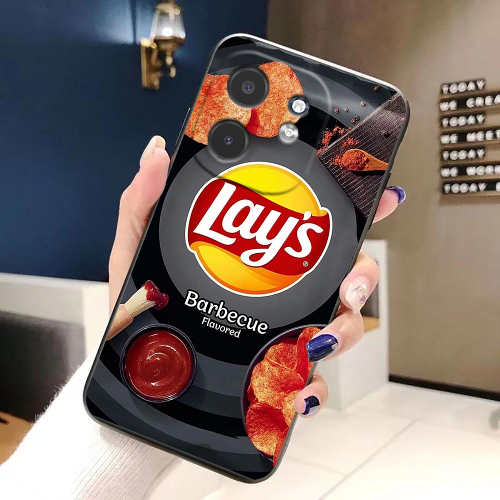 เคสโทรศัพท์ลายขนมขบเคี้ยวมันฝร - Food Snacks Logos บทวิจารณ์และราคา