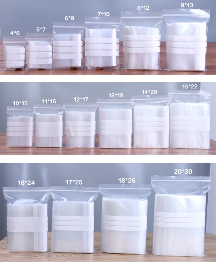 ถุงซิปล็อคใสพลาสติก PE 200 ชิ้ - Food Snacks Logos บทวิจารณ์และราคา