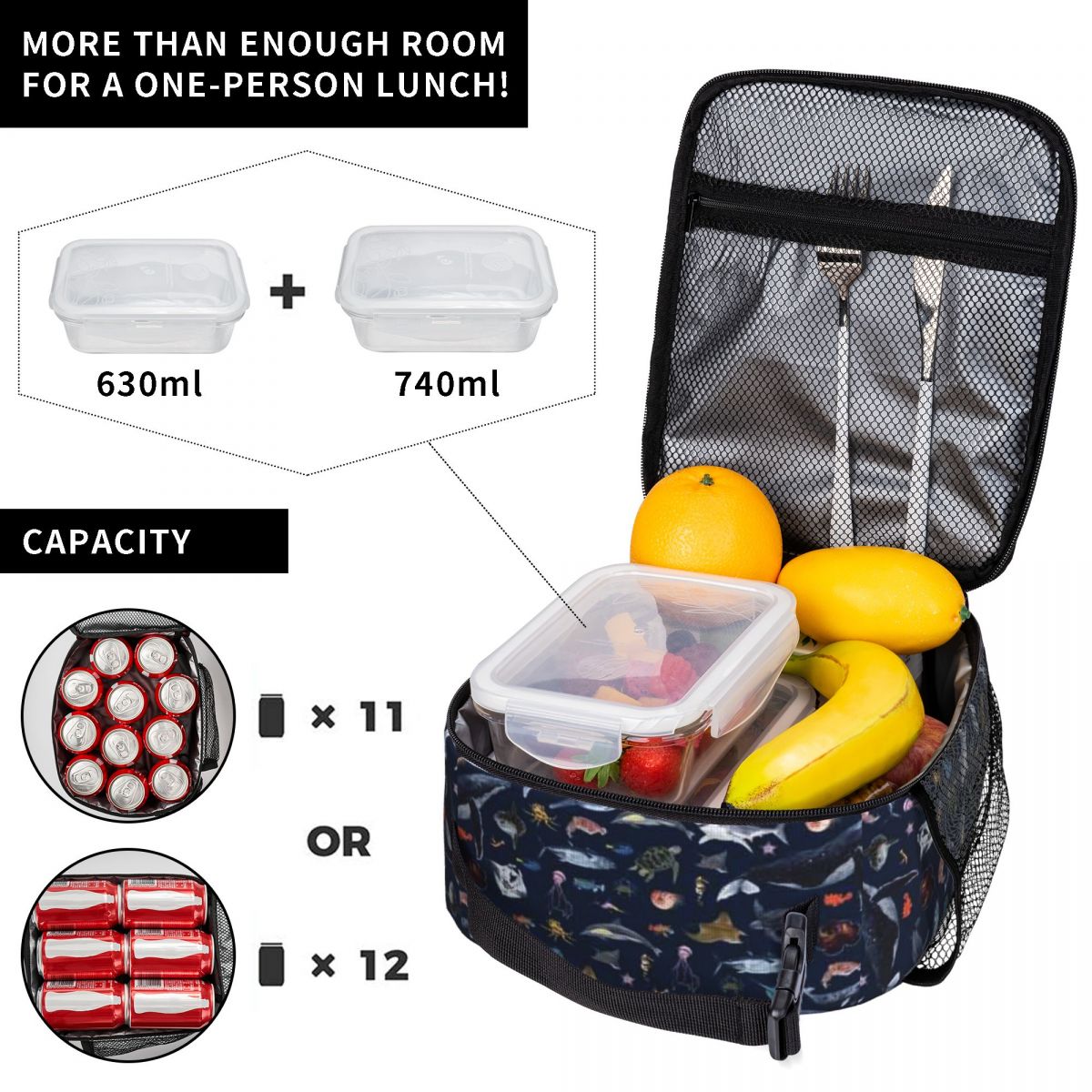 กระเป๋าใส่อาหารลายสัตว์ทะเลขาย - Food Snacks For Hiking บทวิจารณ์และราคา