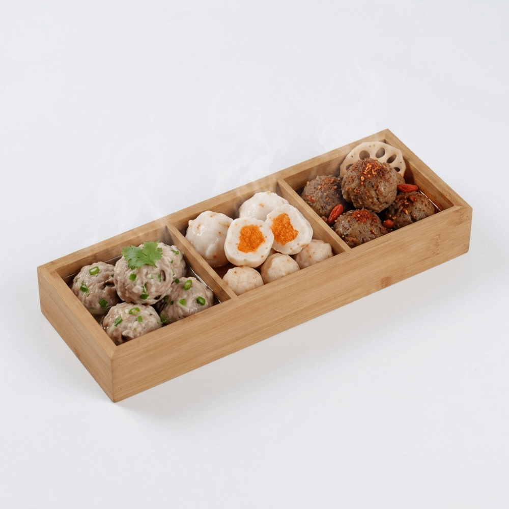 ถาดเสิร์ฟไม้ไผ่แบบแยกส่วน ไม่ม - Food Snacks Options บทวิจารณ์และราคา