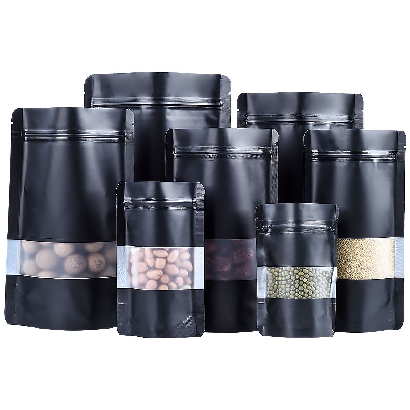 100PCS Stand-up Matte สีดําอลู - Food Snacks For School บทวิจารณ์และราคา