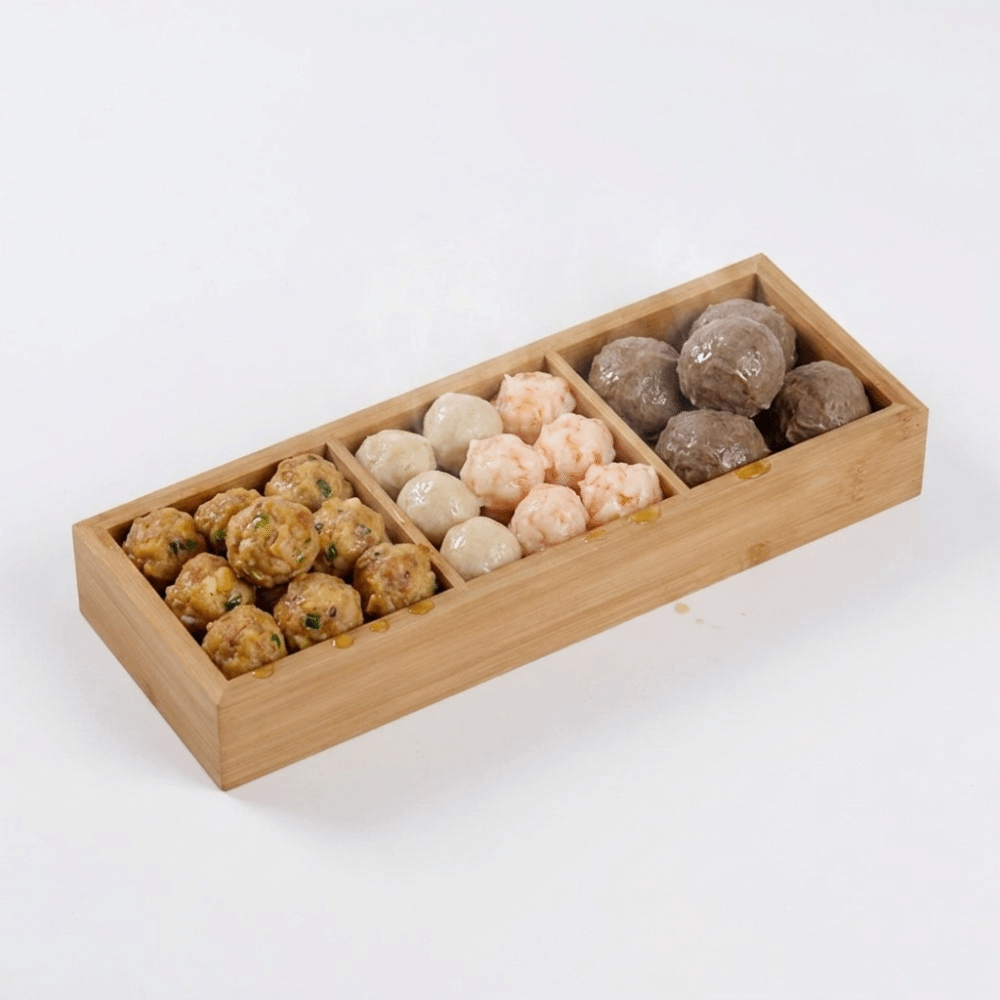 ถาดเสิร์ฟไม้ไผ่แบบแยกส่วน ไม่ม - Food Snacks Options บทวิจารณ์และราคา