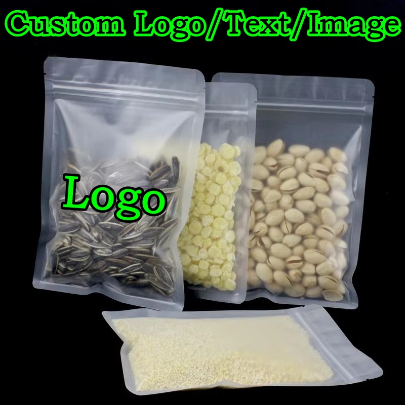 ถุงซิปล็อคพลาสติกแบบฝ้า 100 ชิ - Food Snacks Logos บทวิจารณ์และราคา