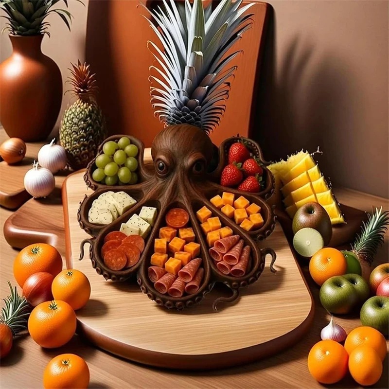 ถาดเสิร์ฟรูปปลาหมึกยักษ์ทำจากไ - Food Platter Snacks บทวิจารณ์และราคา