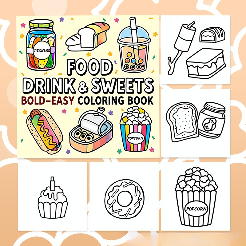อาหาร เครื่องดื่ม และขนมหวาน ส - Food Snacks Drawing บทวิจารณ์และราคา