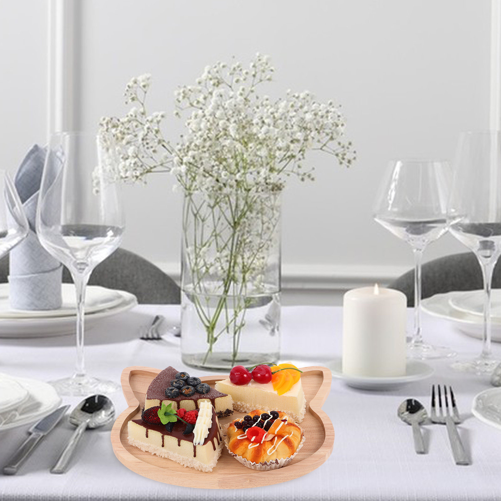 จานเสิร์ฟไม้รูปหัวแมว พื้นผิวเ - Food Platter Snacks บทวิจารณ์และราคา