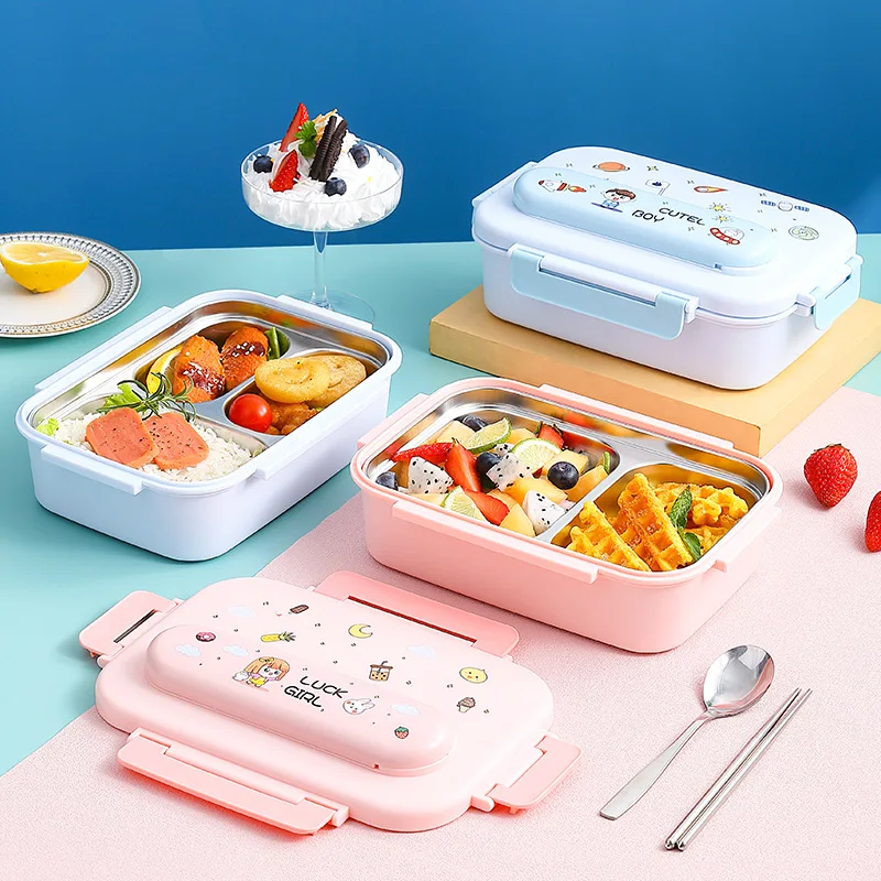 304 สแตนเลสเด็กกล่องอาหารกลางว - Food Or Snacks บทวิจารณ์และราคา