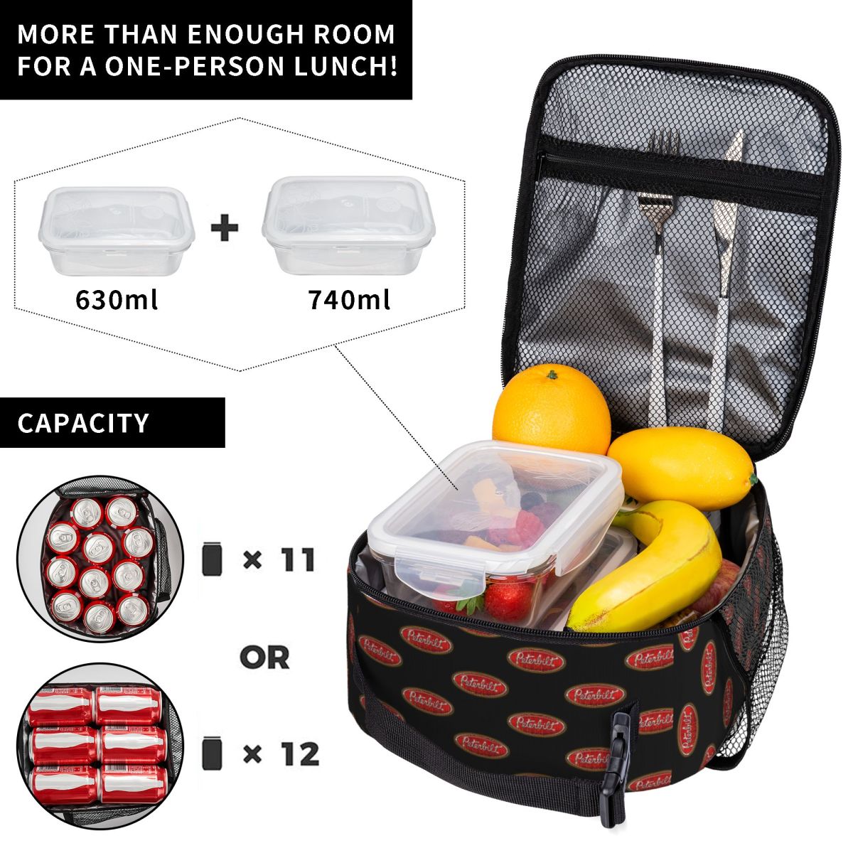 กระเป๋าใส่อาหารกลางวันกันน้ำลา - Food Snacks Logos บทวิจารณ์และราคา