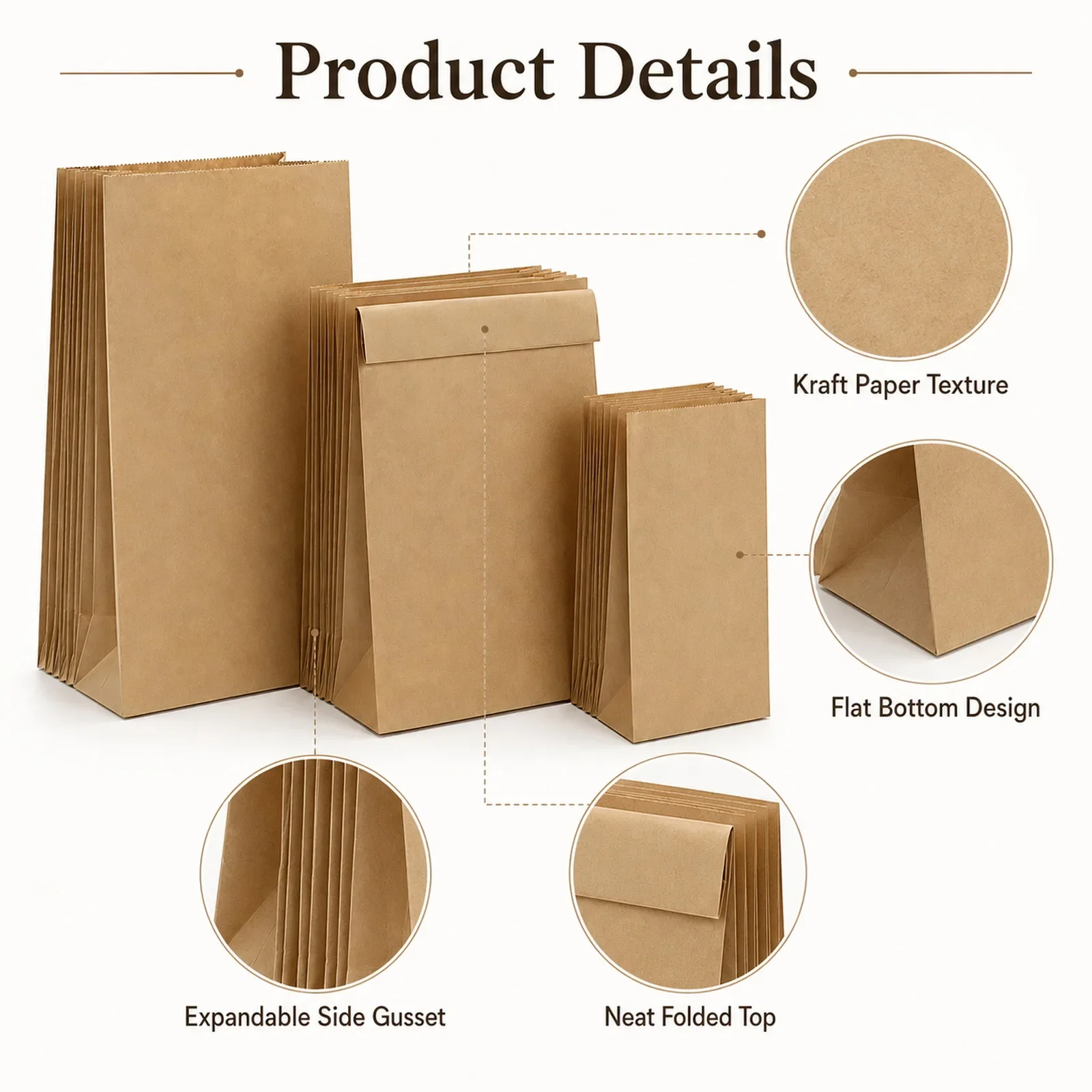 ถุงกระดาษคราฟท์สีน้ำตาลขนาดเล็ - Food Snacks For School บทวิจารณ์และราคา
